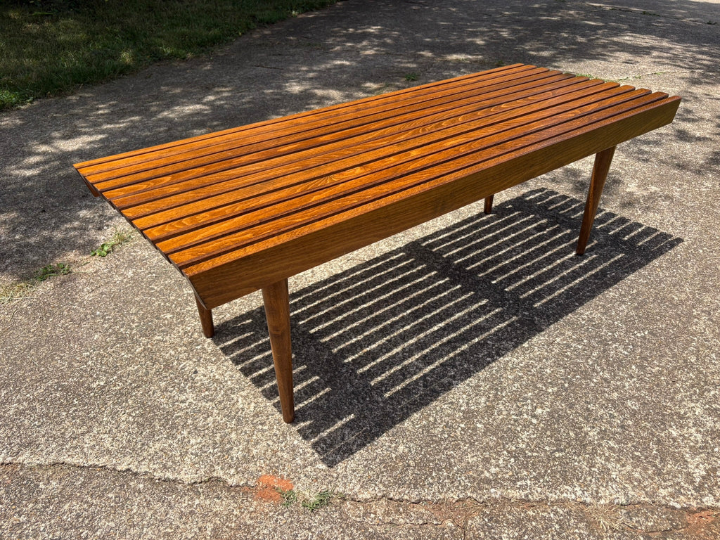 Vintage Mid Century Slat Bench/Coffee Table