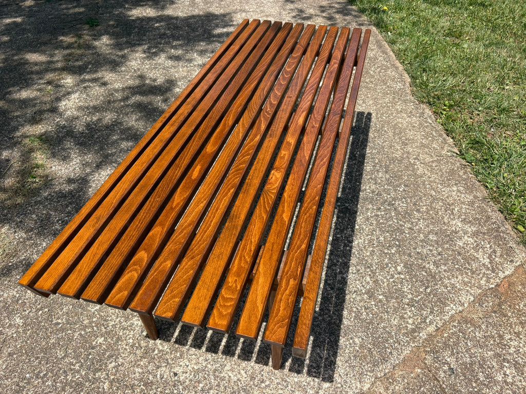 Vintage Mid Century Slat Bench/Coffee Table
