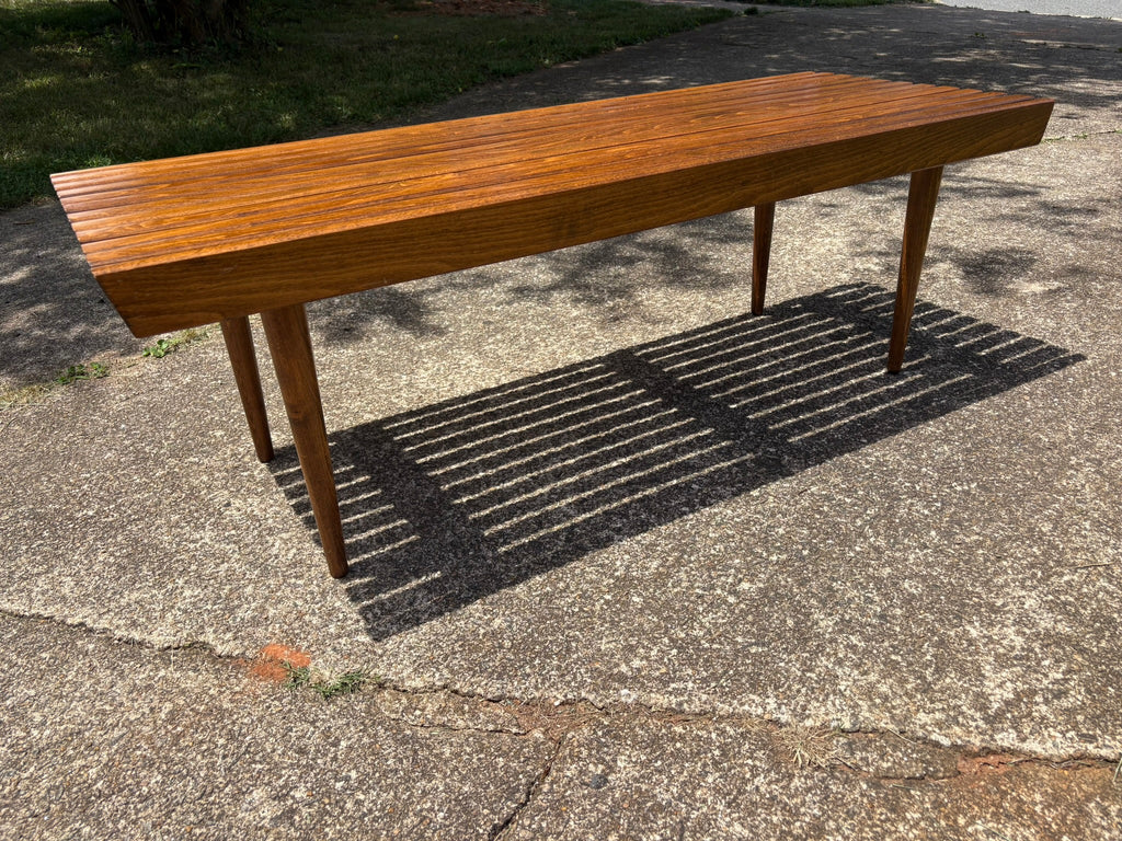 Vintage Mid Century Slat Bench/Coffee Table