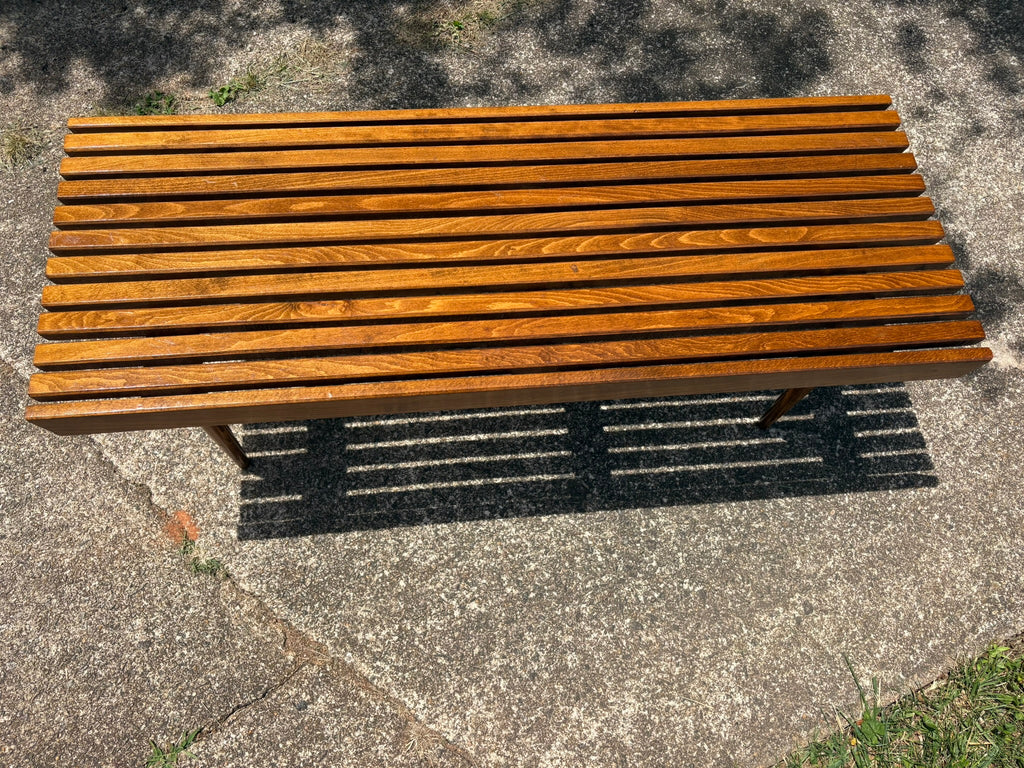 Vintage Mid Century Slat Bench/Coffee Table